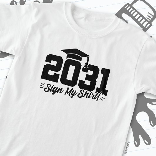2031年クラス卒業サイン私のシャツ上級2031 Tシャツ