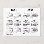 2031年～2032年白学年予定表 ポストカード (正面)