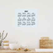 2031 Alice Blue Calendar by Janz Print ポスター (キッチン)