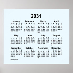 2031 Alice Blue Calendar by Janz Print ポスター