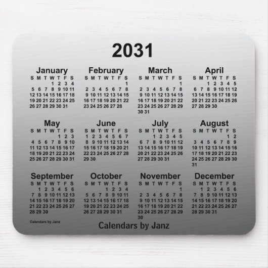 2031 Faded White Calendar by Janz マウスパッド (正面)