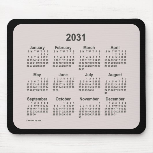 2031 La Boca on Black Calendar by Janz Two Tone マウスパッド (正面)