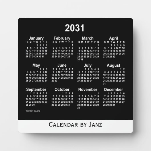 2031 Neon White Desk Calendar by Janz フォトプラーク (正面)