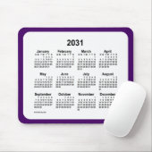 2031 Purple and White Calendar by Janz Two Tone マウスパッド (マウス)