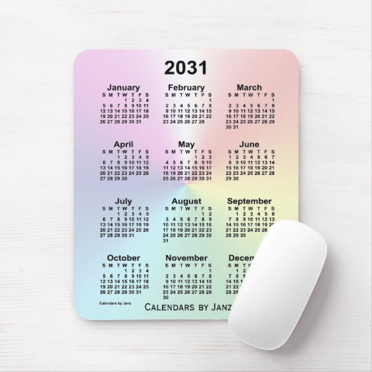 2031 Rainbow Cloud Calendar by Janz Mouse Pad マウスパッド (マウス)