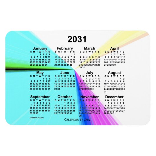2031 Vanishing Point Calendar by Janz 4x6マグネット マグネット (横)