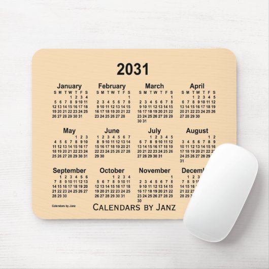 2031 Wheat Calendar by Janz Mouse Pad マウスパッド (マウス)