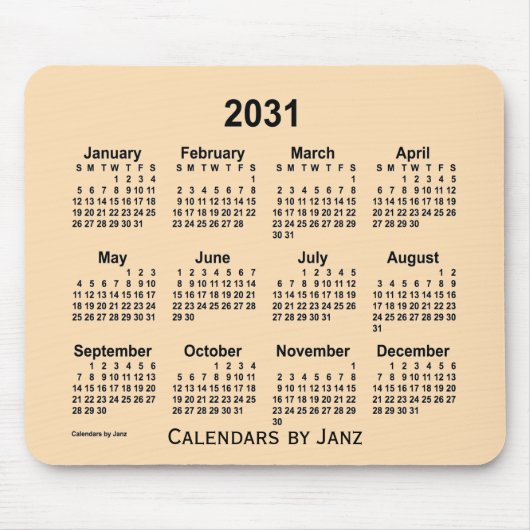 2031 Wheat Calendar by Janz Mouse Pad マウスパッド (正面)