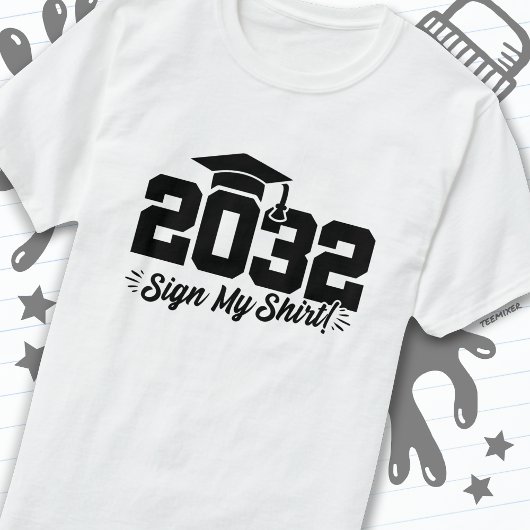 2032年クラス卒業サイン私のシャツ上級2032 Tシャツ