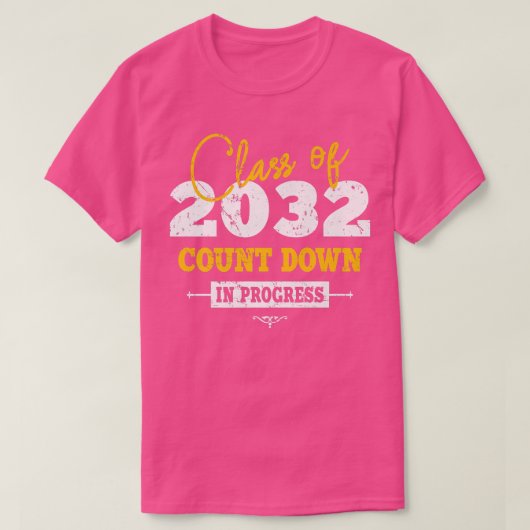 2032年クラス2022年おもしろい初のカウントダウン Tシャツ (デザイン正面)