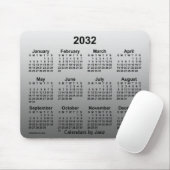 2032年Janzによる淡い白のカレンダー マウスパッド (マウス)
