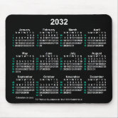 2032白カレンダーby Janz Mouse pad マウスパッド | Zazzle.co.jp