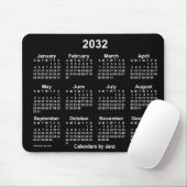 2032 Neon White Calendar by Janz Mouse pad マウスパッド (マウス)