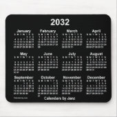 2032 Neon White Calendar by Janz Mouse pad マウスパッド (正面)