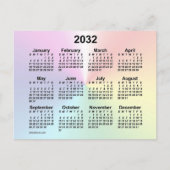 2032 Rainbow Cloud Mini Calendar by Janz ポストカード (正面)