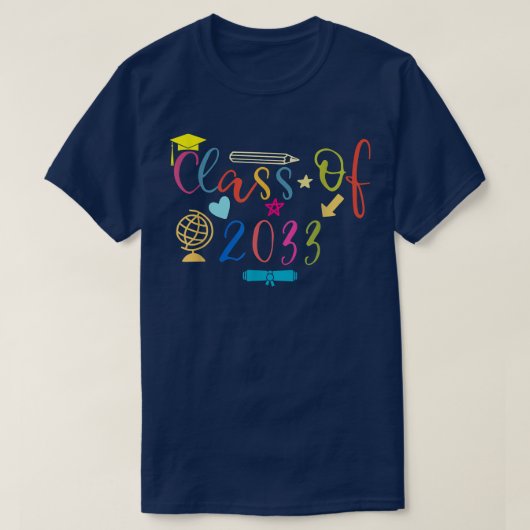 2033年のクラスは卒業1日目に成長 Tシャツ (デザイン正面)