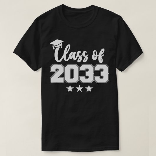 2033年クラス卒業は学校の初日に成長 Tシャツ (デザイン正面)
