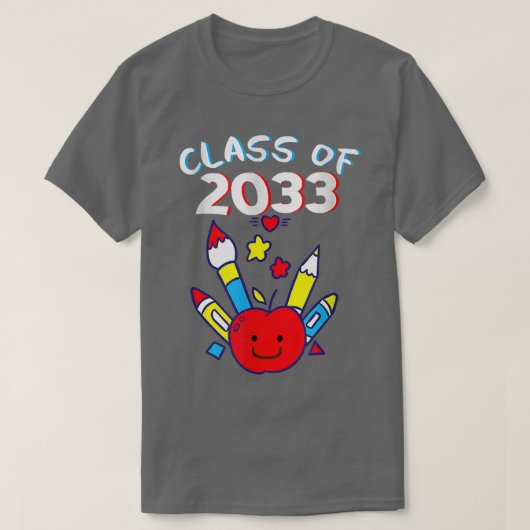 2033年クラス新学期幼稚園ファーストダ Tシャツ (デザイン正面)