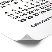 2033年ホワイトカレンダー（Janzプリント） ポスター (角)