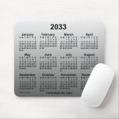 2033年Janzによる淡い白のカレンダー マウスパッド (マウス)