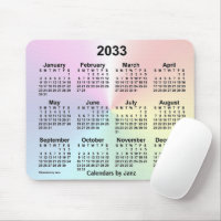 2033年虹雲カレンダー(Janz) マウスパッド | Zazzle.co.jp