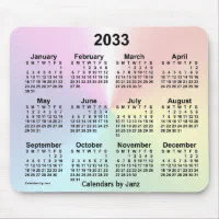 カレンダー 2033年虹雲カレンダー(Janz) マウスパッド | Zazzle.co.jp