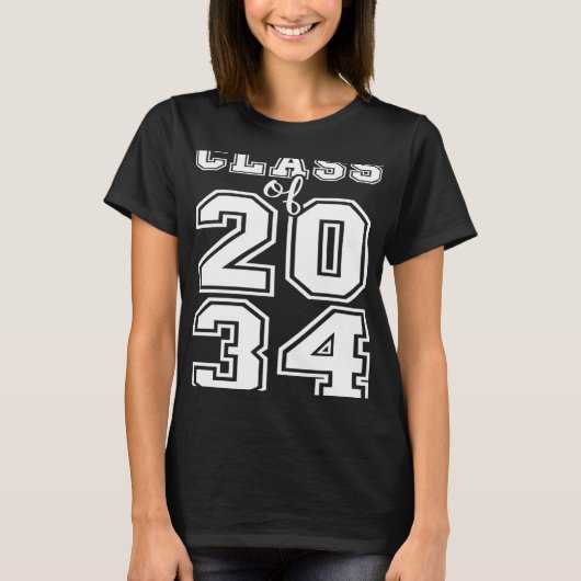 2034年のクラスは卒業の初日と一緒に成長 Tシャツ (正面)