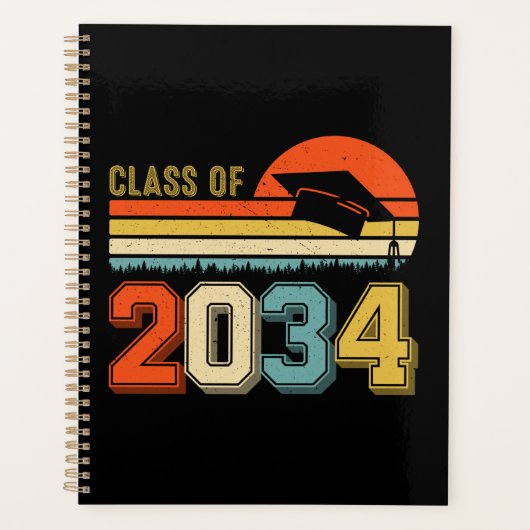 2034年のクラスは私と一緒に成長する前Kの大学院ヴィンテージ プランナー手帳 (正面)