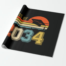 2034年のクラスは私と一緒に成長する前Kの大学院ヴィンテージ ラッピングペーパー