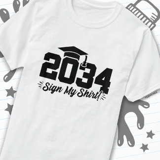 2034年クラス卒業サイン私のシャツ上級2034 Tシャツ