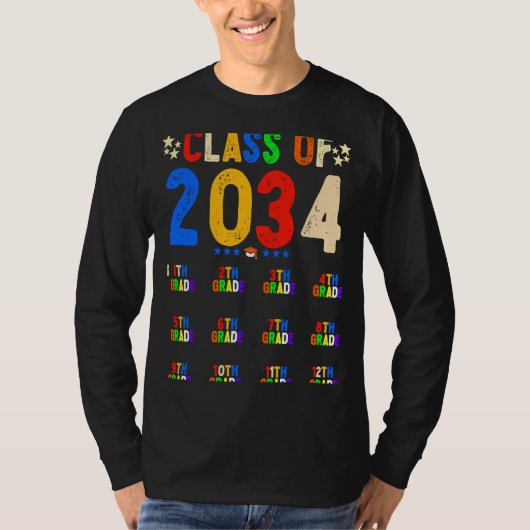 2034年クラス私の手で成長プリントK 12th Grad Tシャツ (正面)