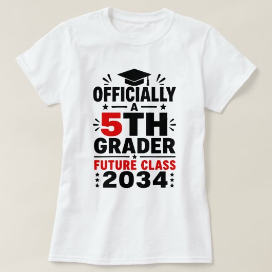 2034年卒の未来の5年生になりました Tシャツ (デザイン正面)