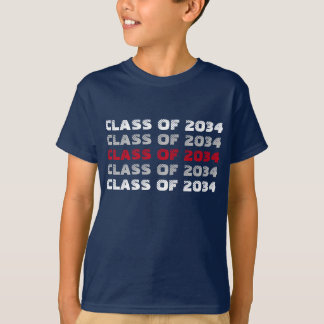 2034年幼稚園海軍マルーンのクラス Tシャツ