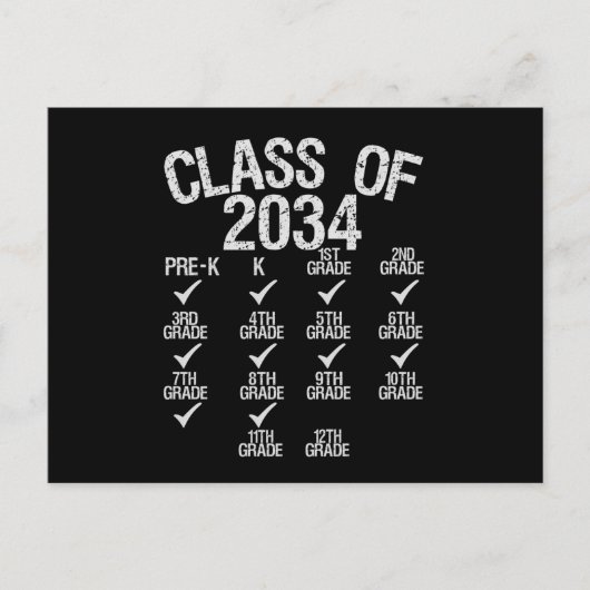 2034年度 一緒に成長しよう 8年生の卒業 案内ポストカード (正面)