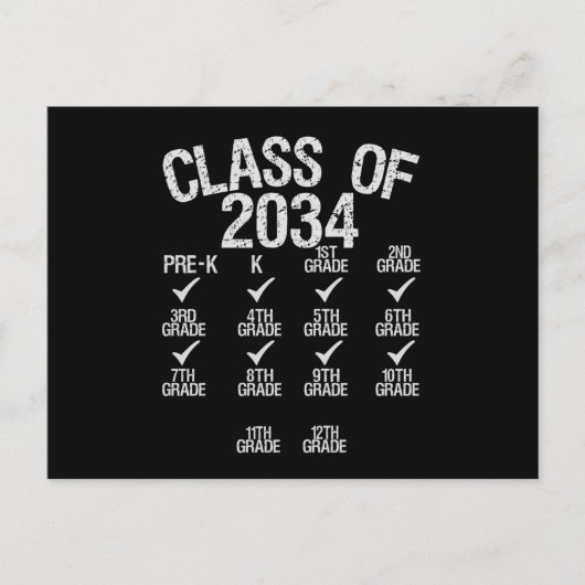 2034年度 6年生と一緒に成長しよう 卒業式 案内ポストカード (正面)