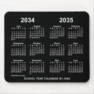 2034年~2035年ヤンツのネオン学年カレンダー マウスパッド