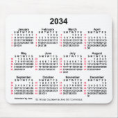 2034白52週間ISOカレンダー(Janz) マウスパッド (正面)