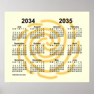2034-2035年 晴天の日 学校カレンダー / Janz ポスター
