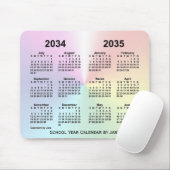 2034-2035 Rainbow Cloud School Calendar by Janz マウスパッド (マウス)