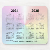 2034-2035 Rainbow Cloud School Calendar by Janz マウスパッド (正面)