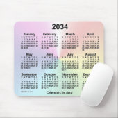 2034 Rainbow Cloud Calendar by Janz マウスパッド (マウス)