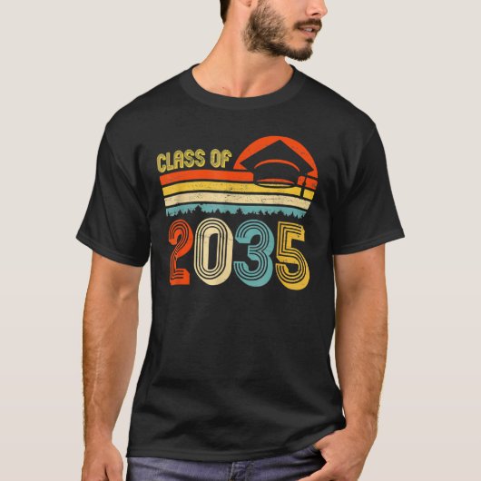 2035年のクラスは私と一緒に成長する前Kの大学院ヴィンテージ Tシャツ (正面)