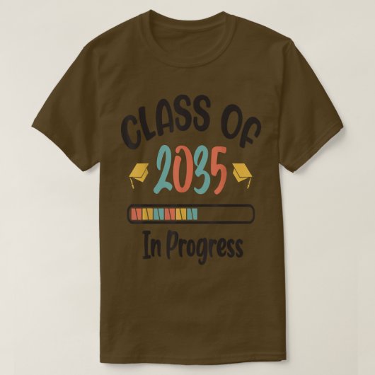 2035年のクラスは私と一緒に成長する学校の最初の日 Tシャツ (デザイン正面)