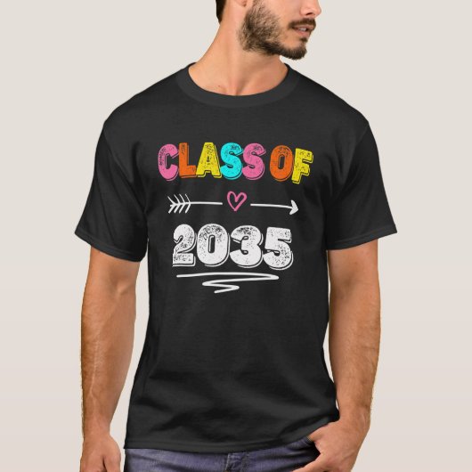 2035年のクラスは私と一緒に成長する学校の最初の日 Tシャツ (正面)