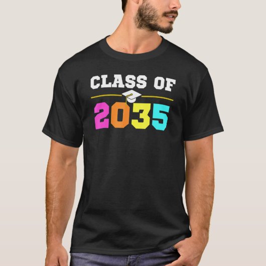 2035年のクラスは私と一緒に成長新学期色 Tシャツ (正面)