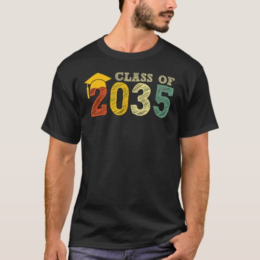 2035年のクラスは私と一緒に成長新学期色 Tシャツ (正面)