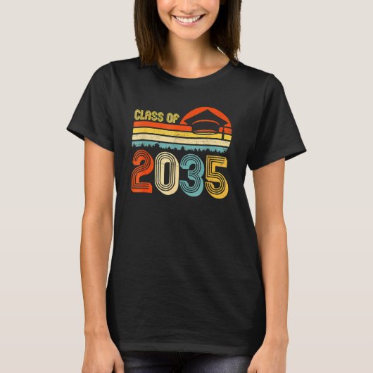 2035年のクラスは私と一緒に成長K前の大学院ヴィンテージ Tシャツ (正面)