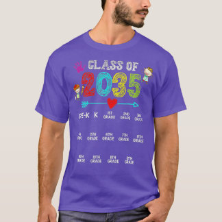 2035年のクラスは私と一緒に成長PreK 12th Gr Tシャツ