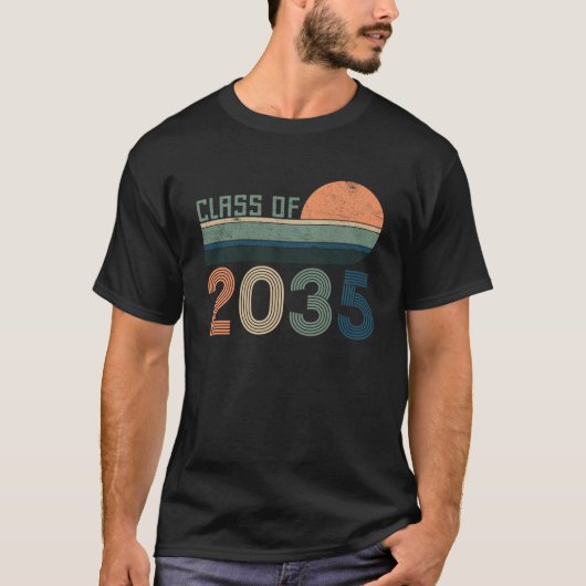 2035年のクラスは私の子供部屋大学院卒業生と成長 Tシャツ (正面)