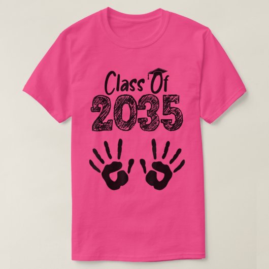 2035年のクラスは、Back Pre-KでMe Handprintで拡張 Tシャツ (デザイン正面)